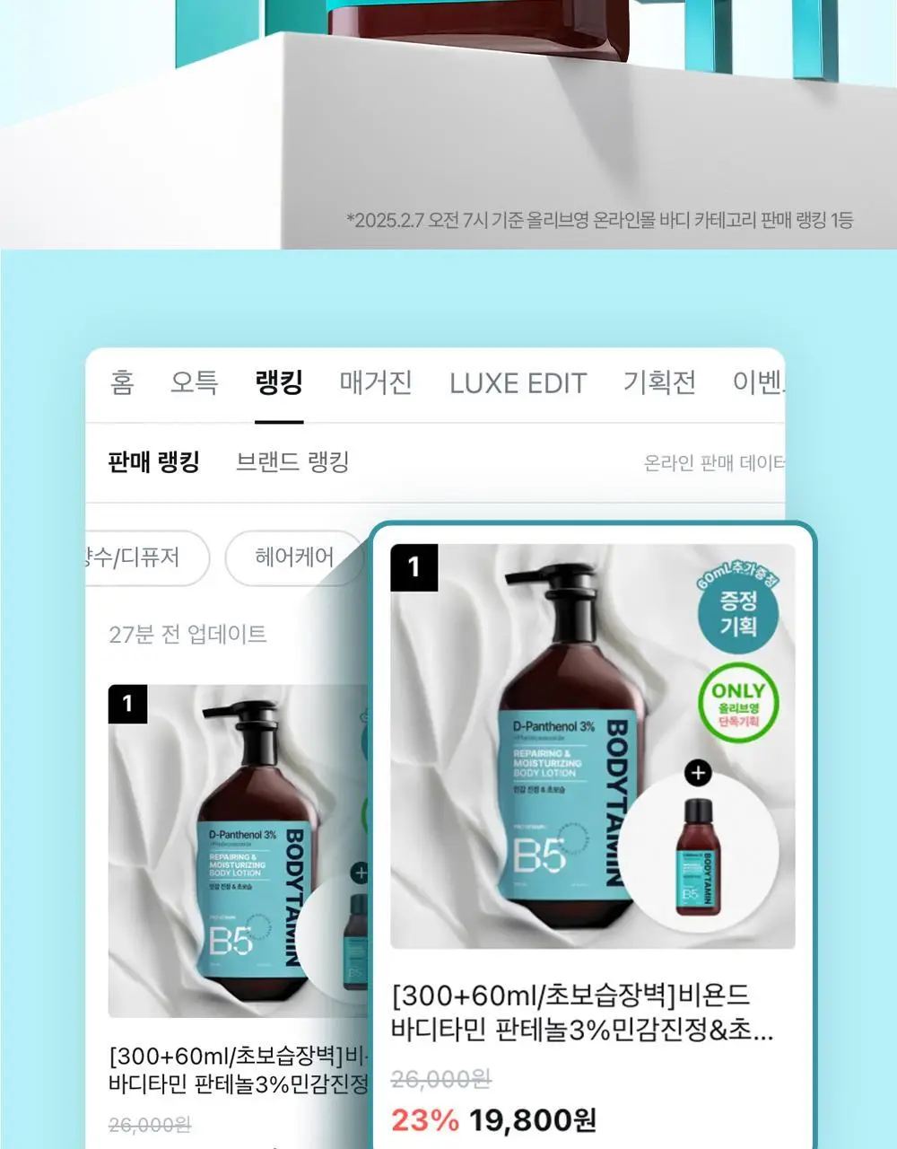 [민감장벽케어/120ml증정]비욘드 바디타민 판테놀 3%고함량 민감진정 바디로션 300ml 단품/기획 상세페이지 4